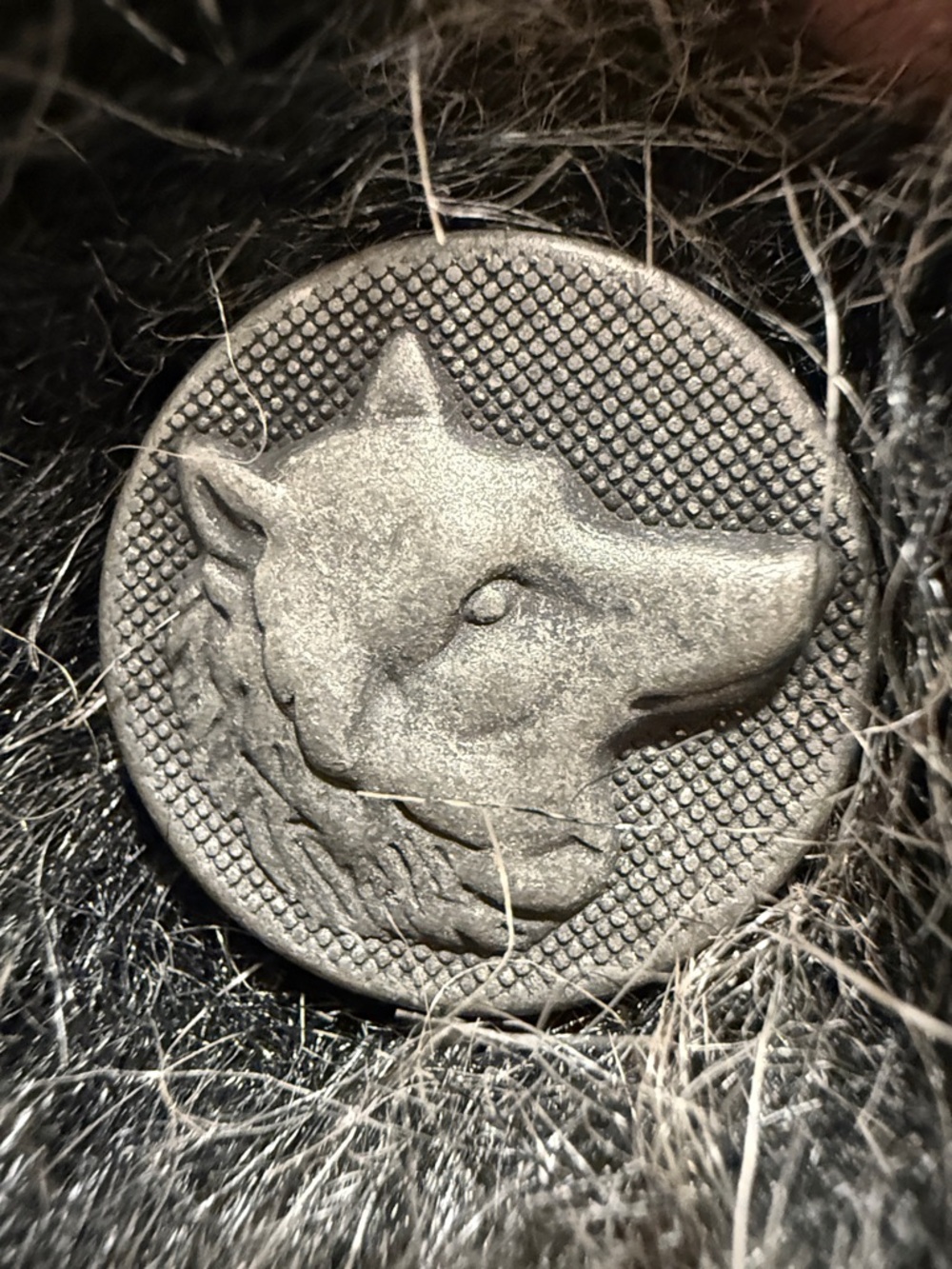 Vintage SPIRITHOODS 2019 Grey Wolf Med Classic Vegan Fur Peacoat Double Breasted - Picture 8 of 17